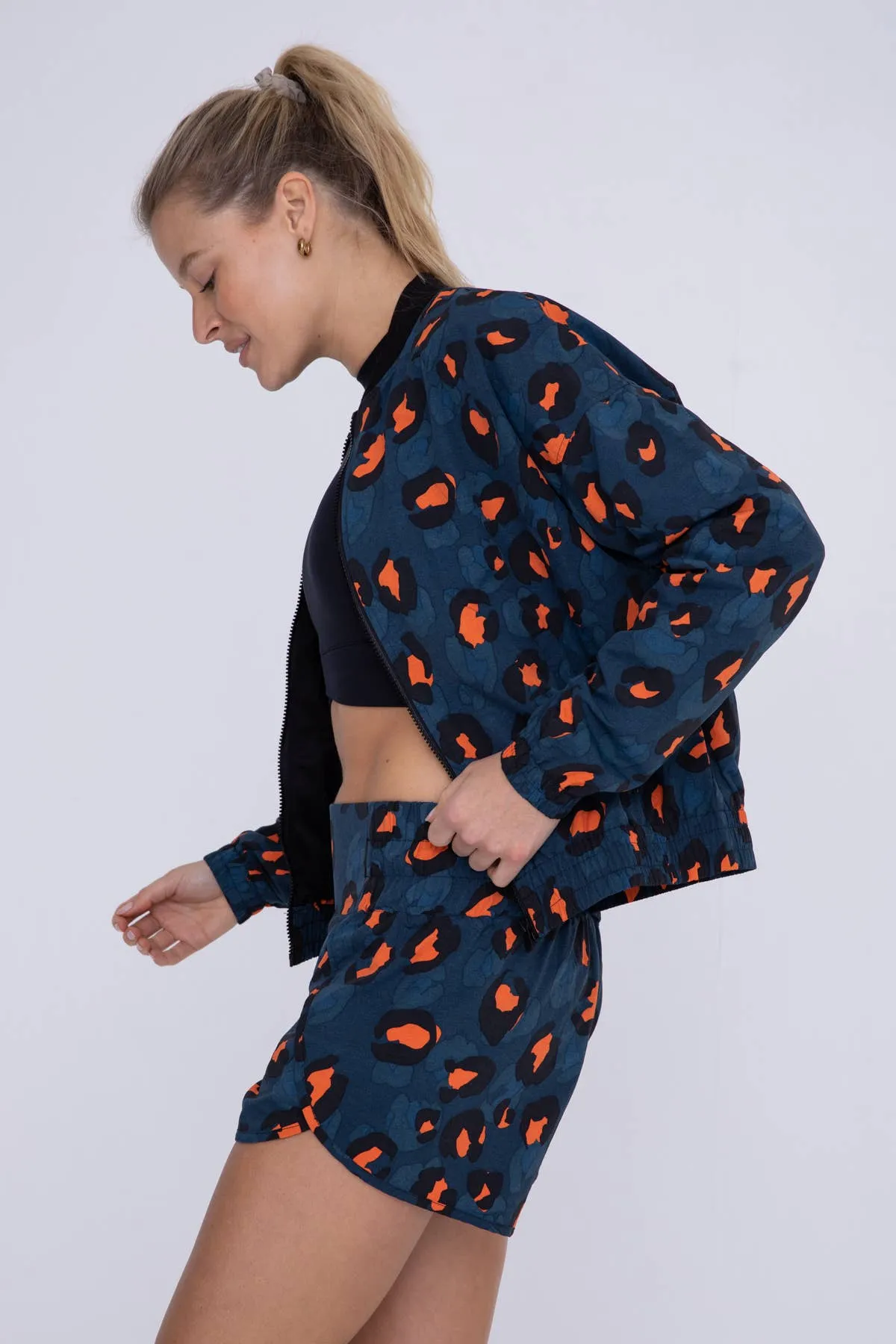 Bold Cheetah Print Bomber Jacket