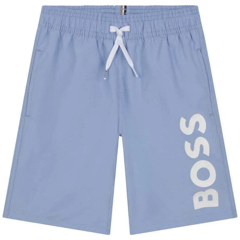 Boys Blue Logo Swim Shorts