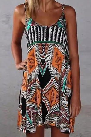 British Style Print Split Joint Spaghetti Strap Princess Dresses
