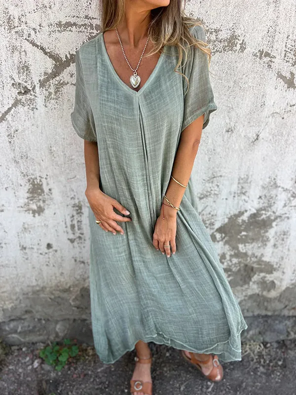 Bronte | Loose V-Neck Dress
