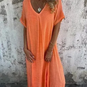 Bronte | Loose V-Neck Dress