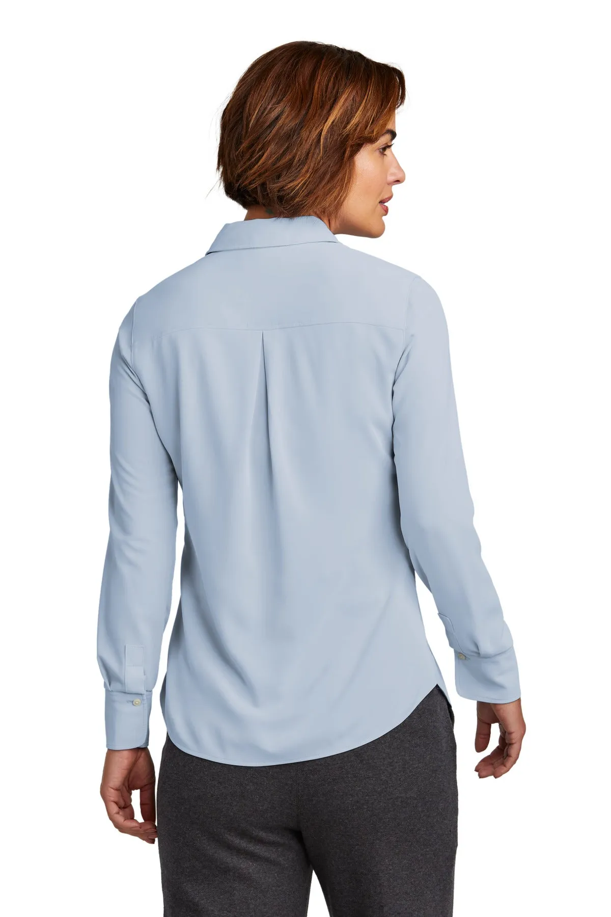Brooks Brothers Women's Full-Button Satin Blouse BB18007 Heritage Blue