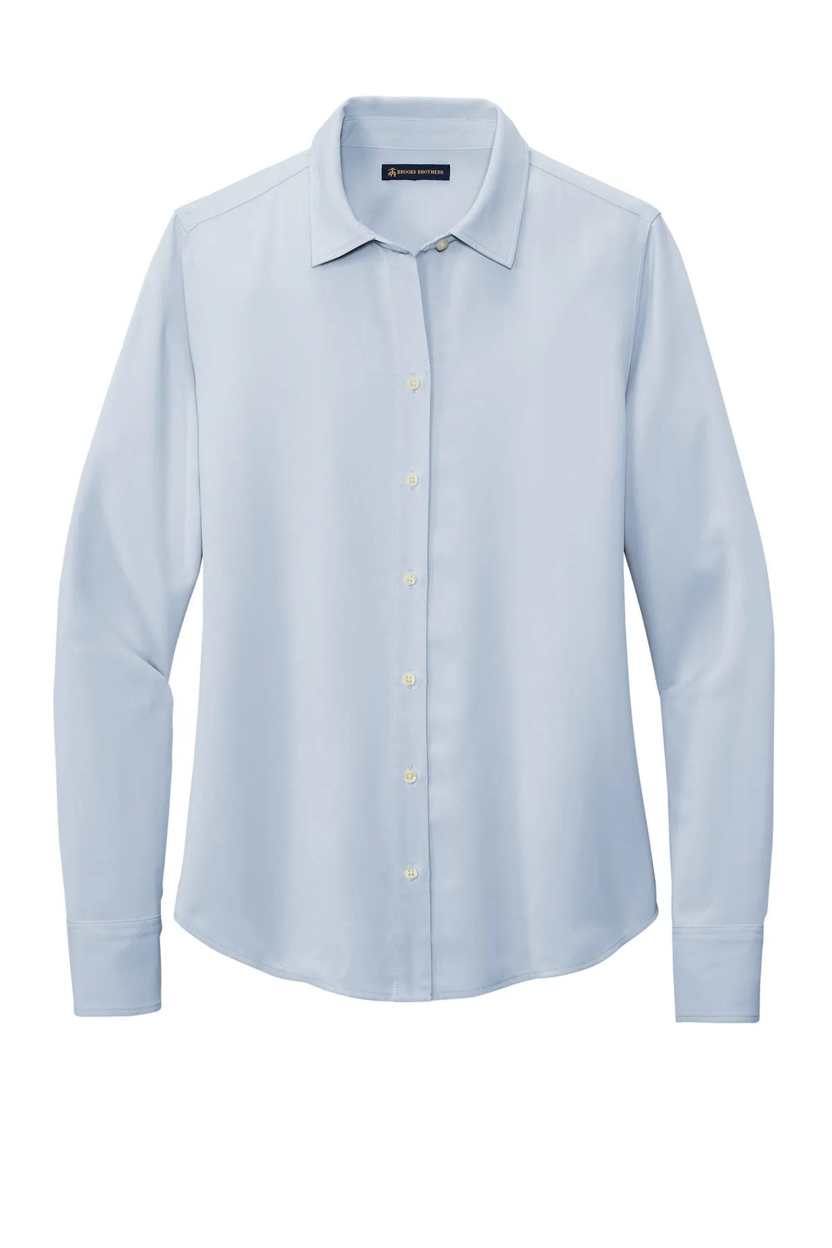 Brooks Brothers Women's Full-Button Satin Blouse BB18007 Heritage Blue