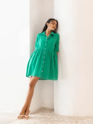 Button Down Loose Fit Mini Dress