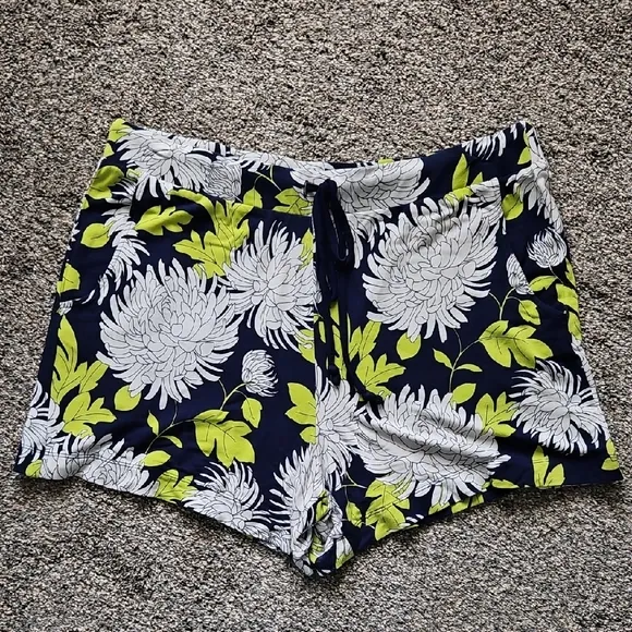 CAbi Blue and Green High Waist Shorts for Summer