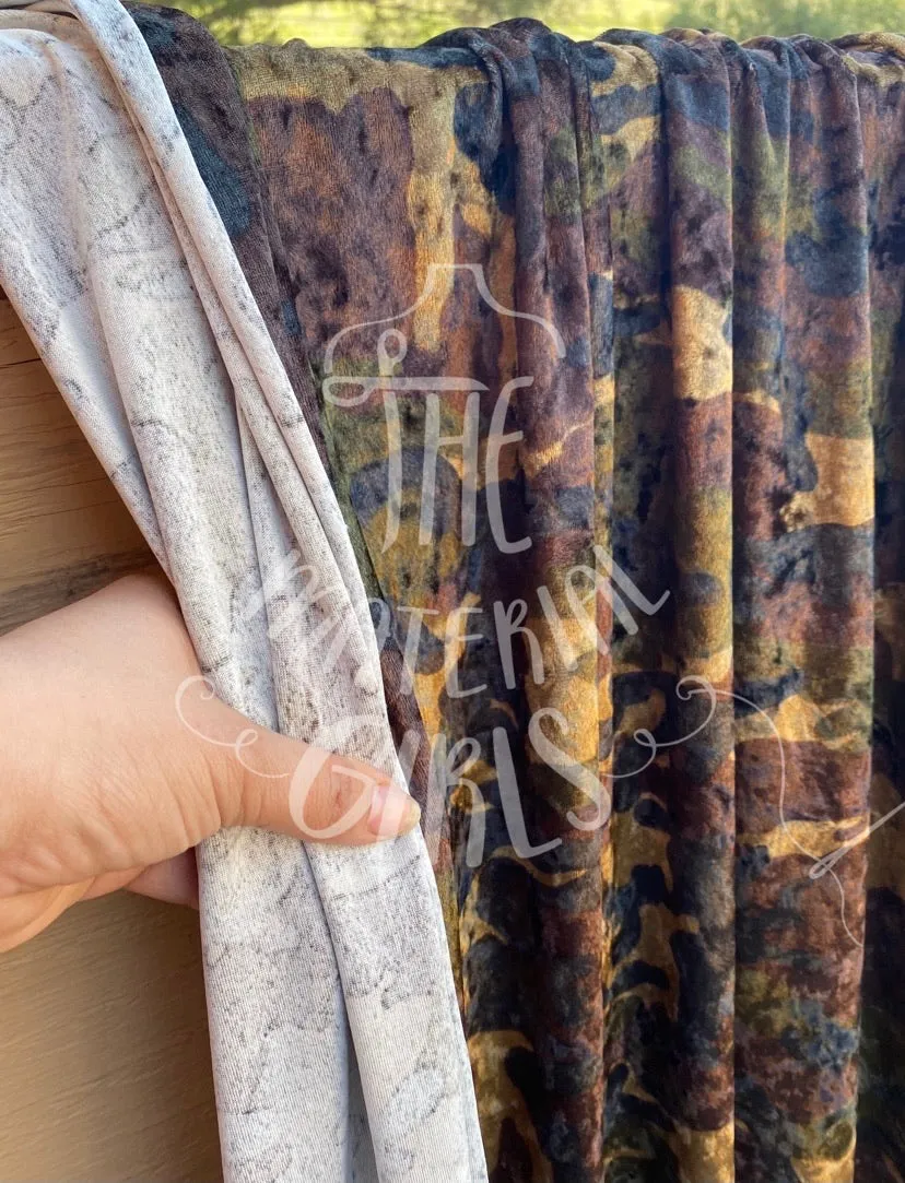Camouflage Crushed Velvet