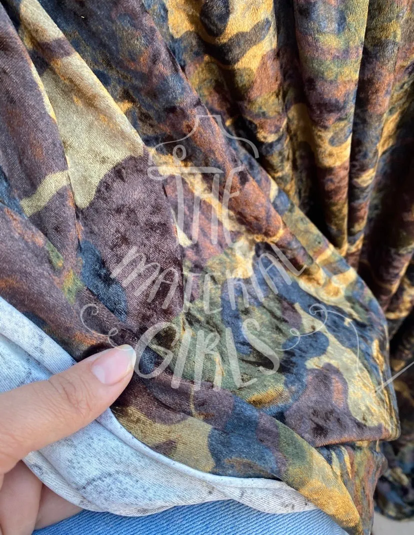 Camouflage Crushed Velvet