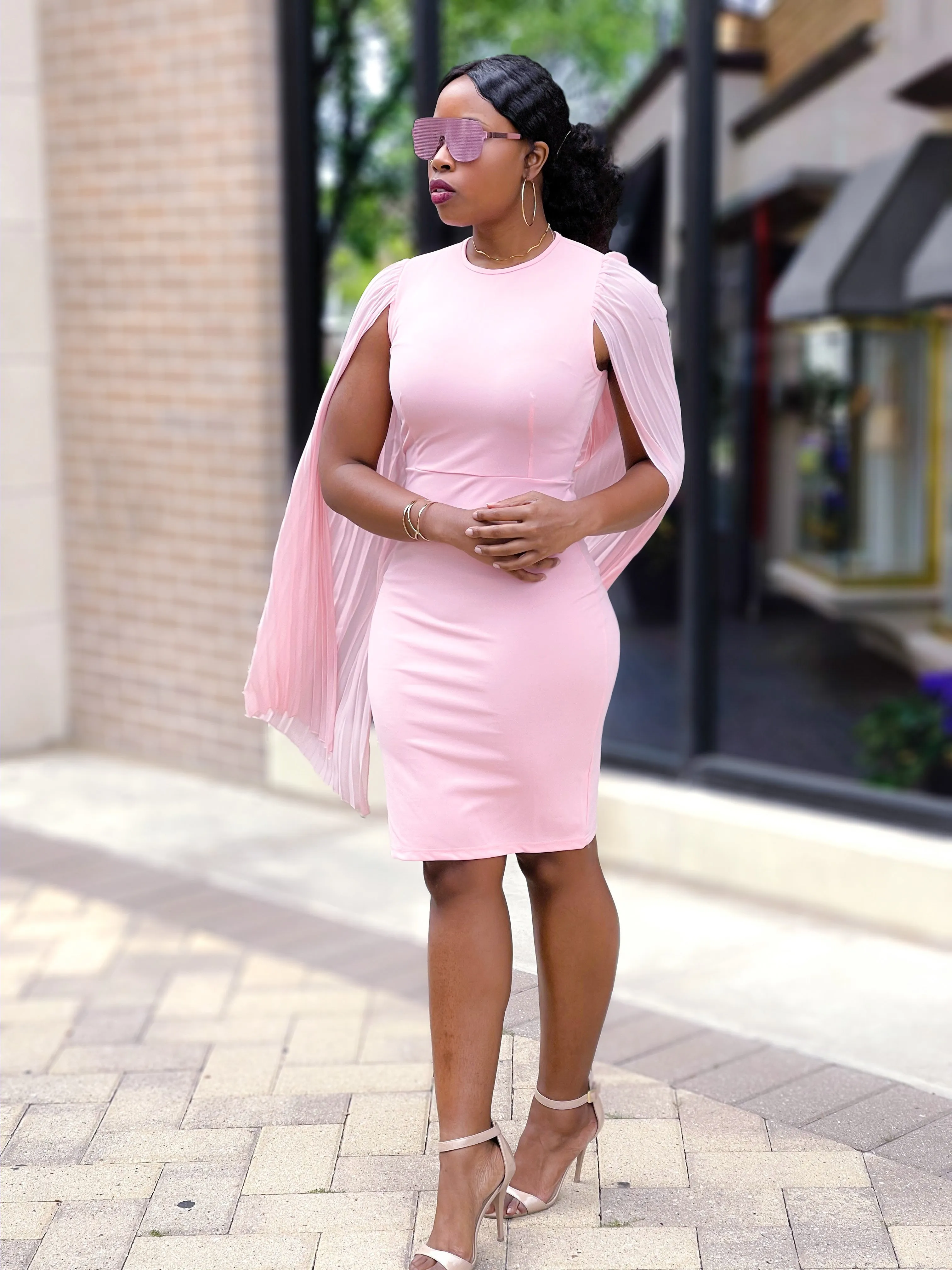 Cape Sleeve Dress