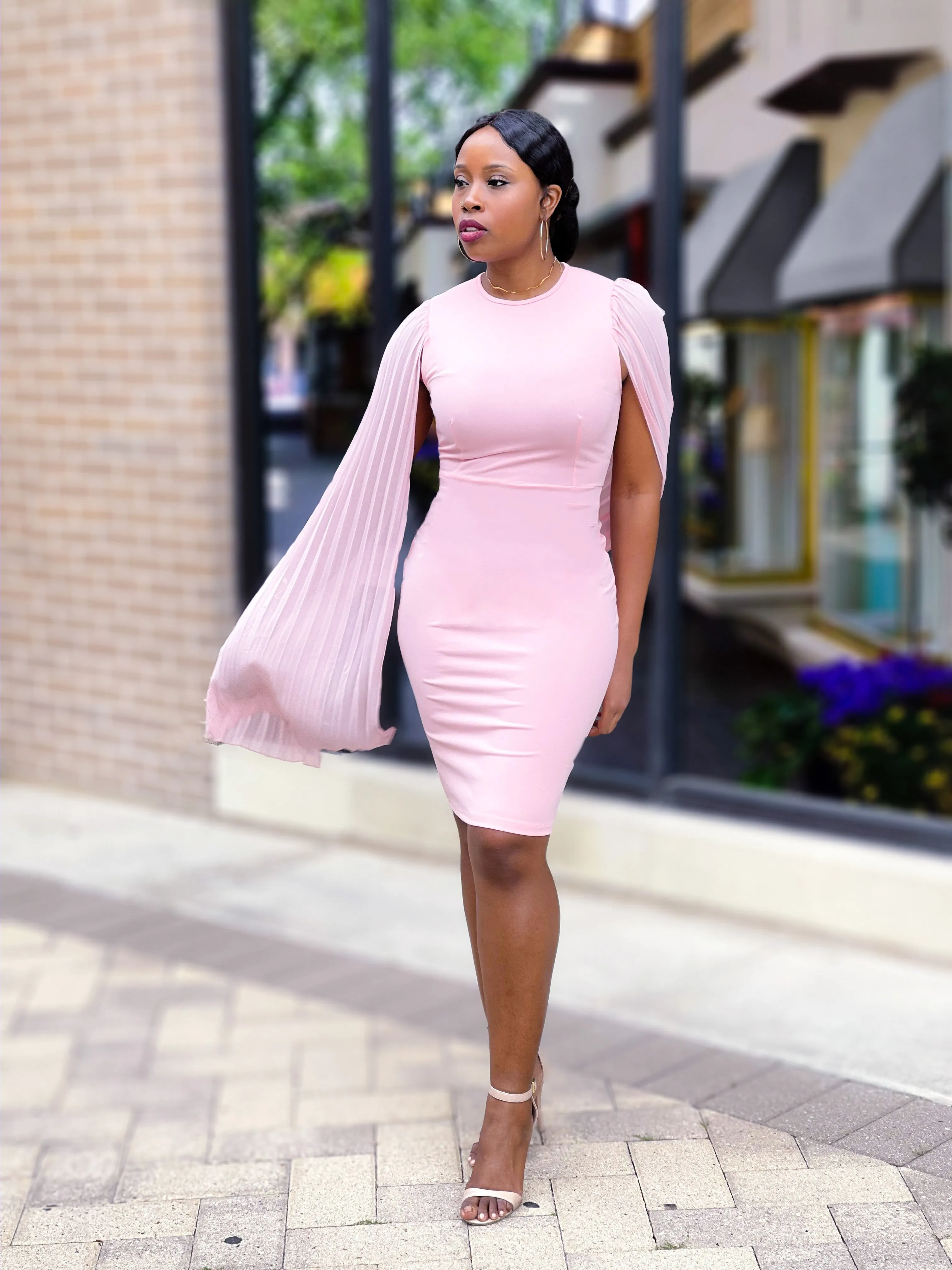 Cape Sleeve Dress