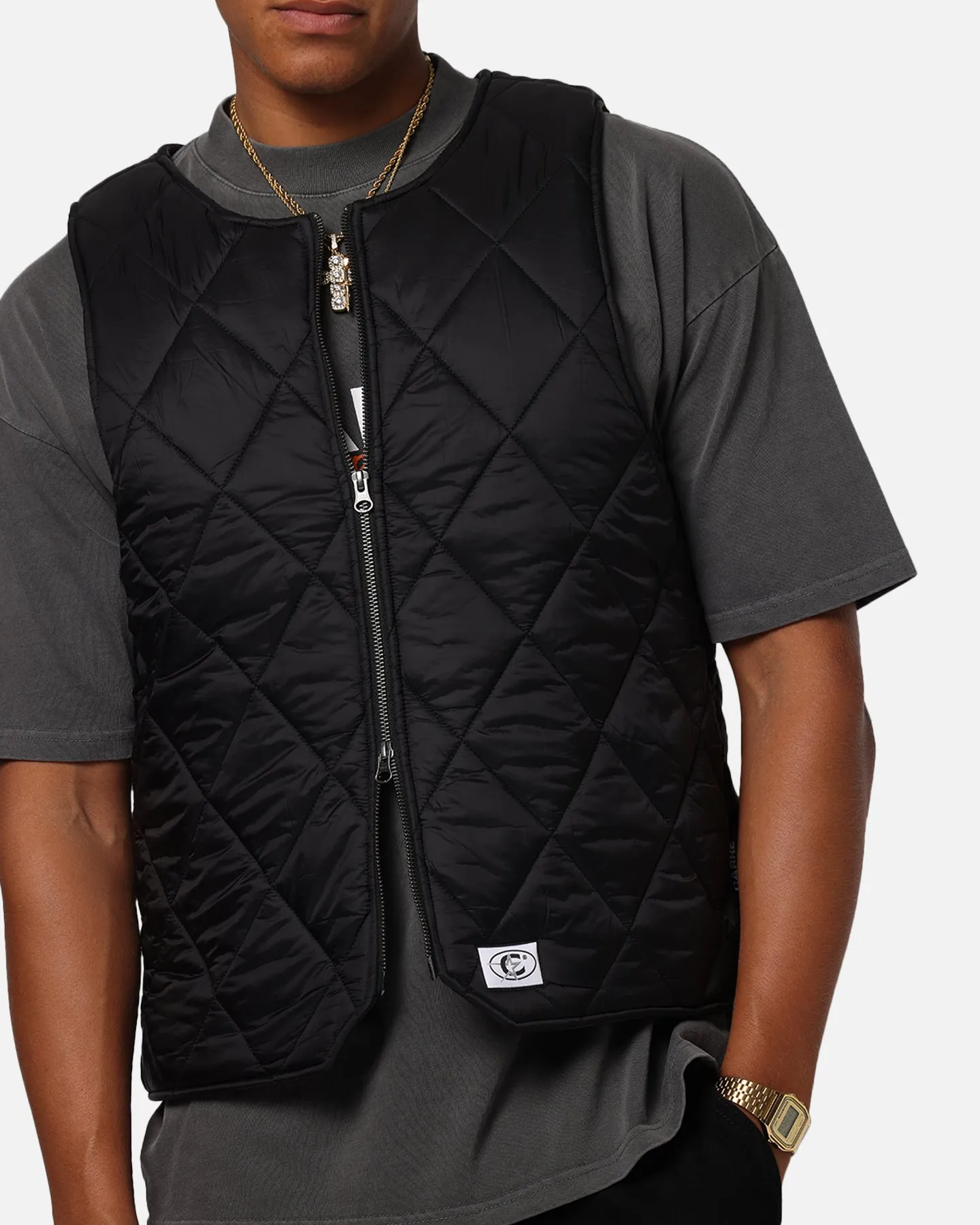 Carre Quilted Vest Black