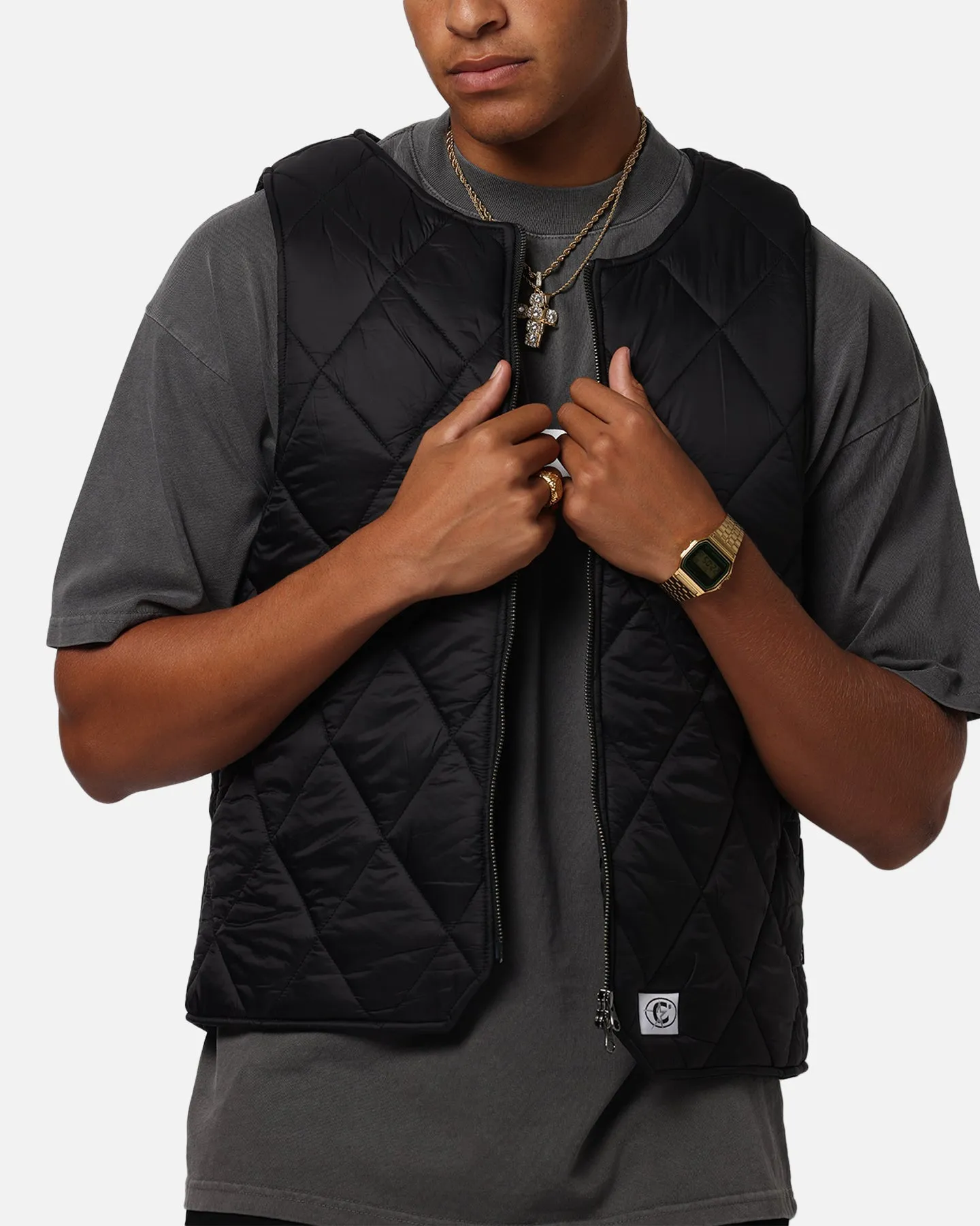Carre Quilted Vest Black