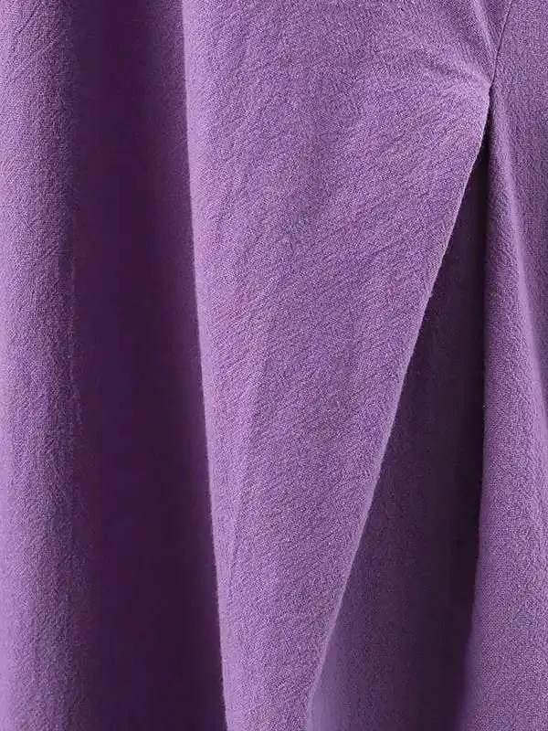 Casual Loose Solid Cotton Maxi Dresses