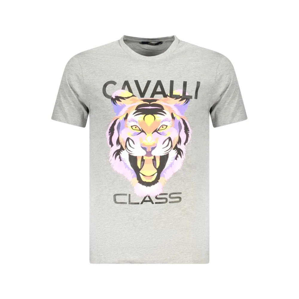 Cavalli Class Gray Cotton Mens TShirt