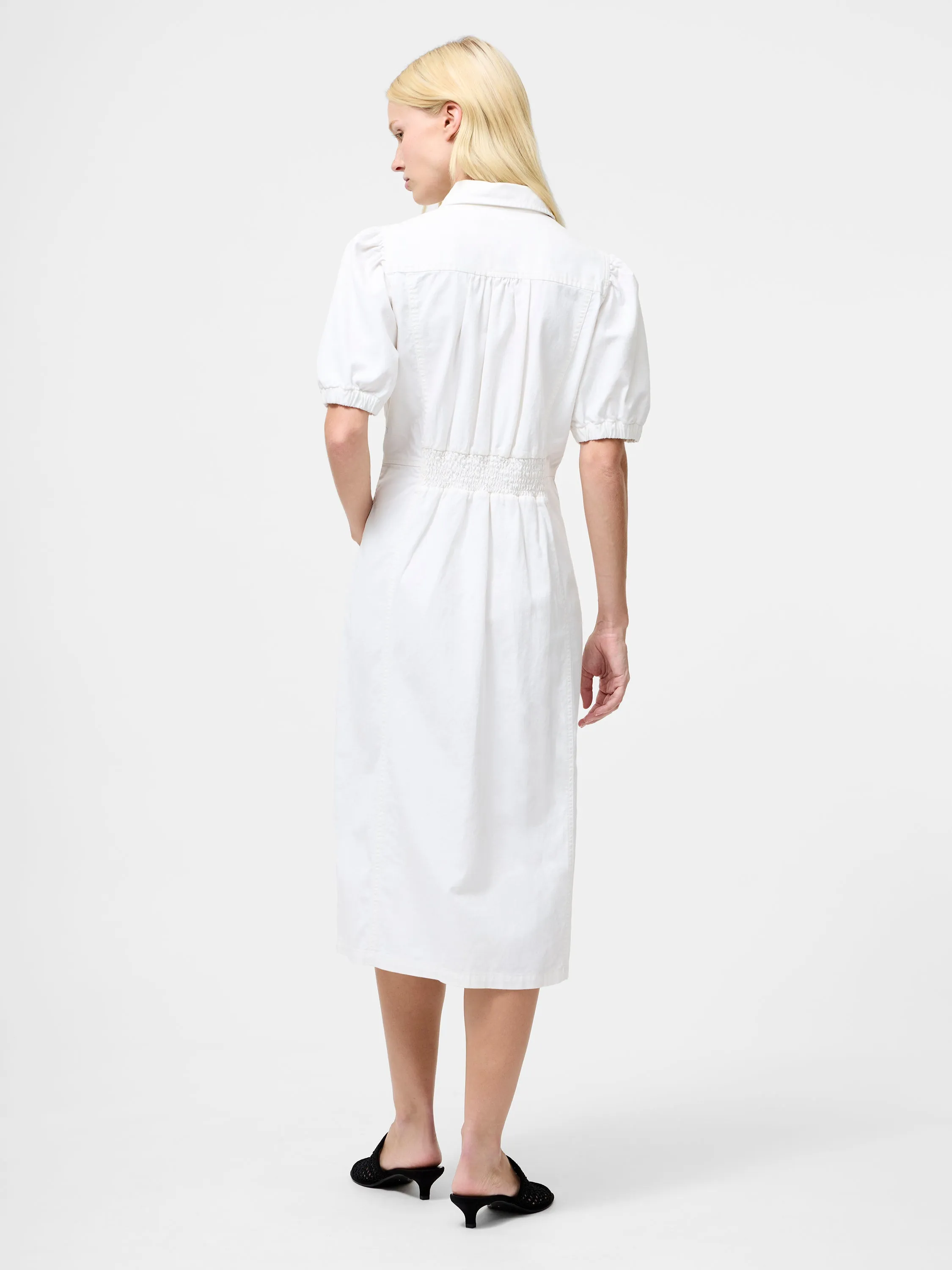 Chambray Button Through Shirt Dress