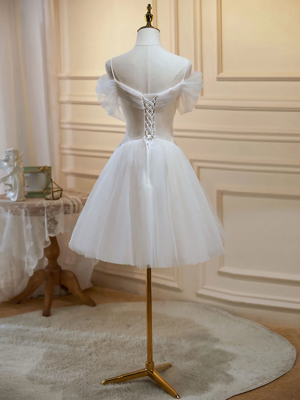Champagne Mini/Short Prom Dresses, Champagne Homecoming Dresses