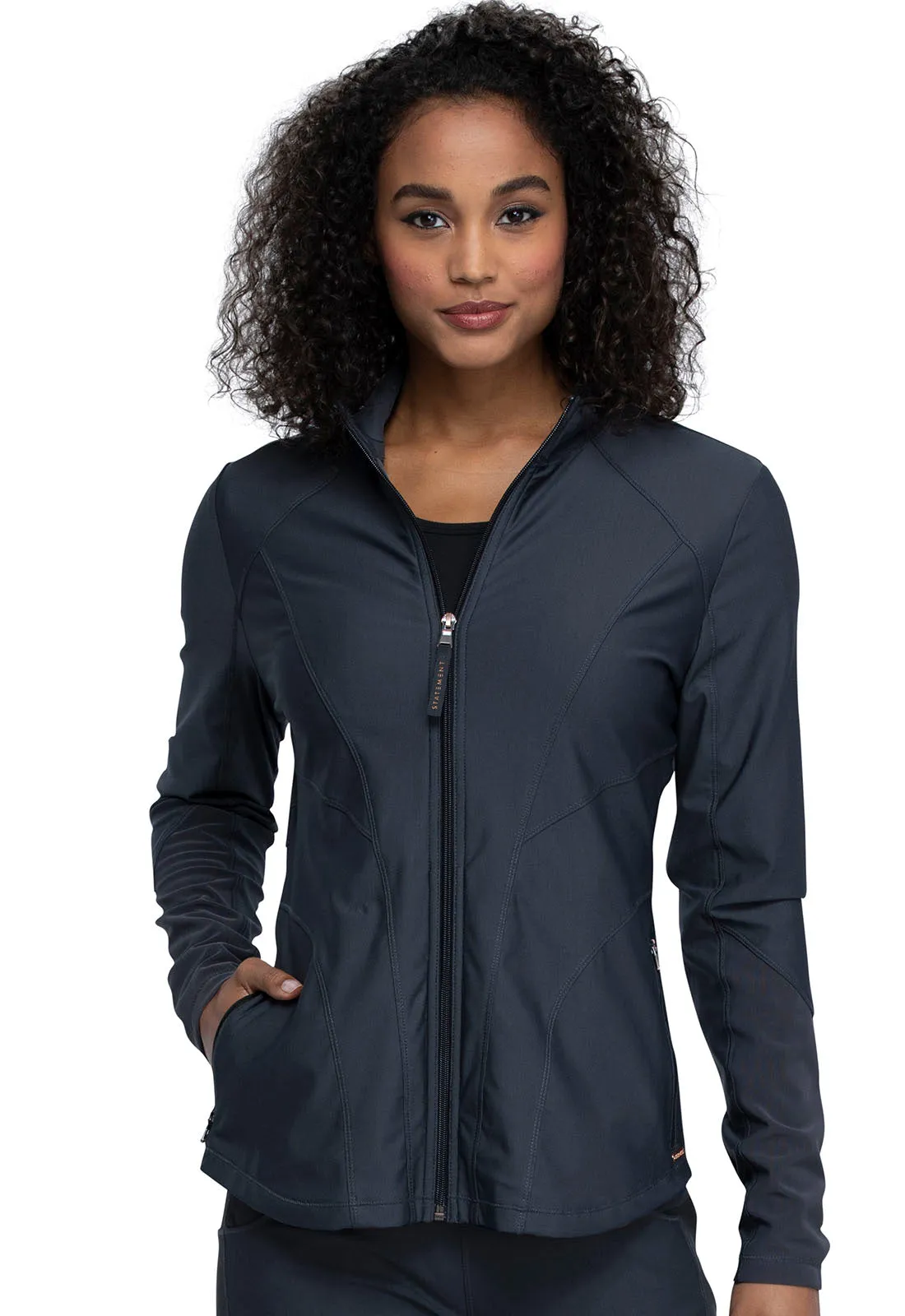 Cherokee Form Zip Front Mesh Scrub Jacket