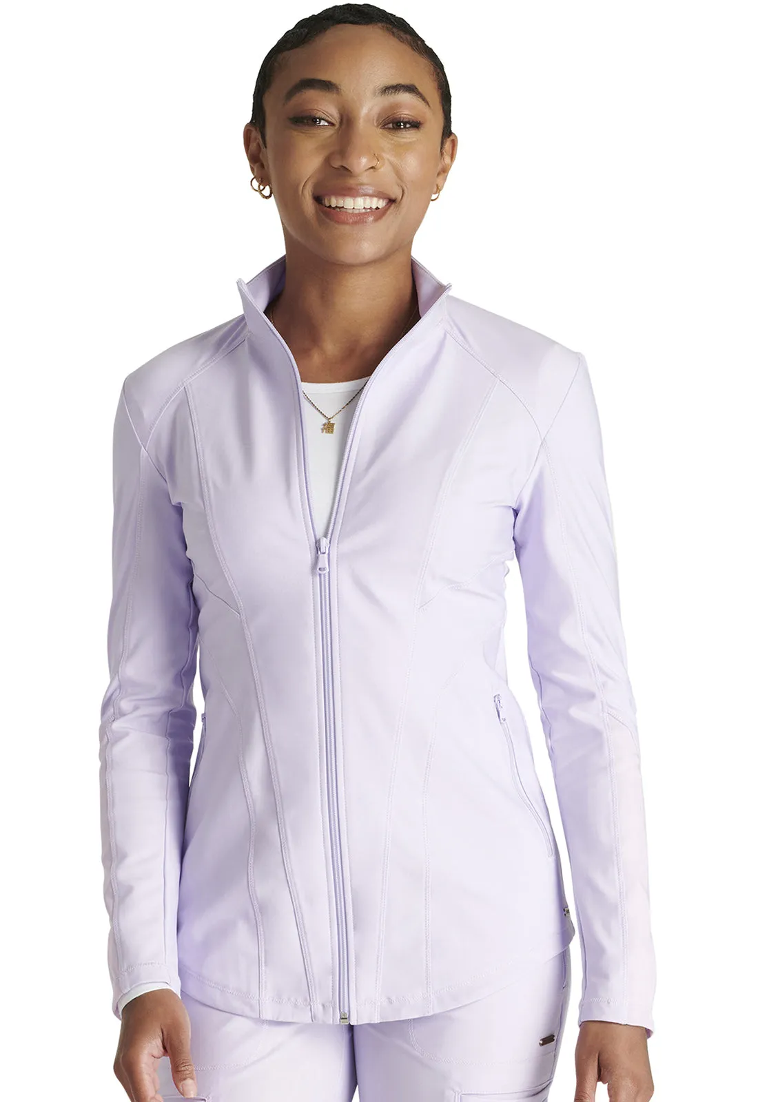 Cherokee Form Zip Front Mesh Scrub Jacket