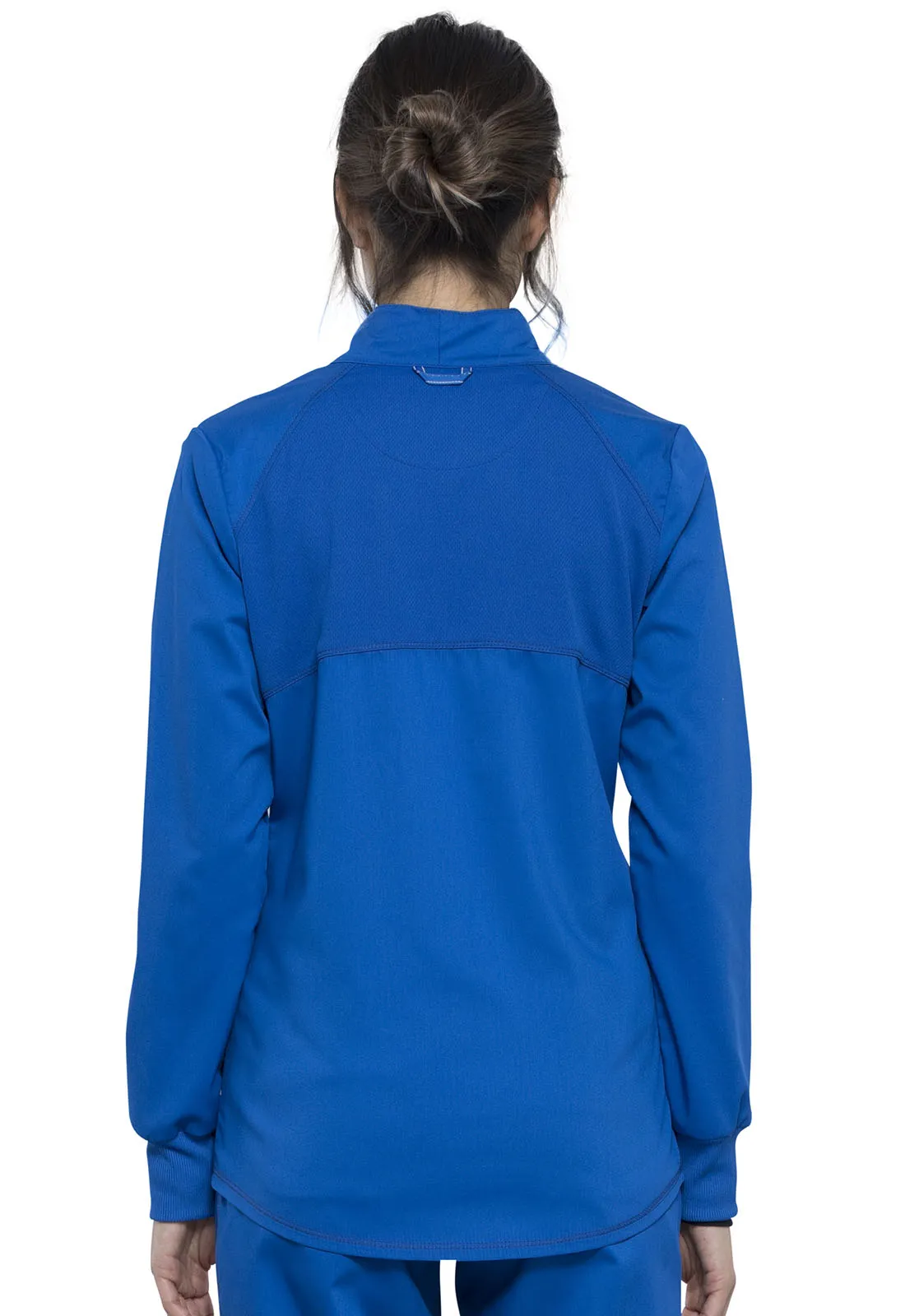 Cherokee Workwear Revolution Women's 3-Pocket Zip Front High-Low Jacket