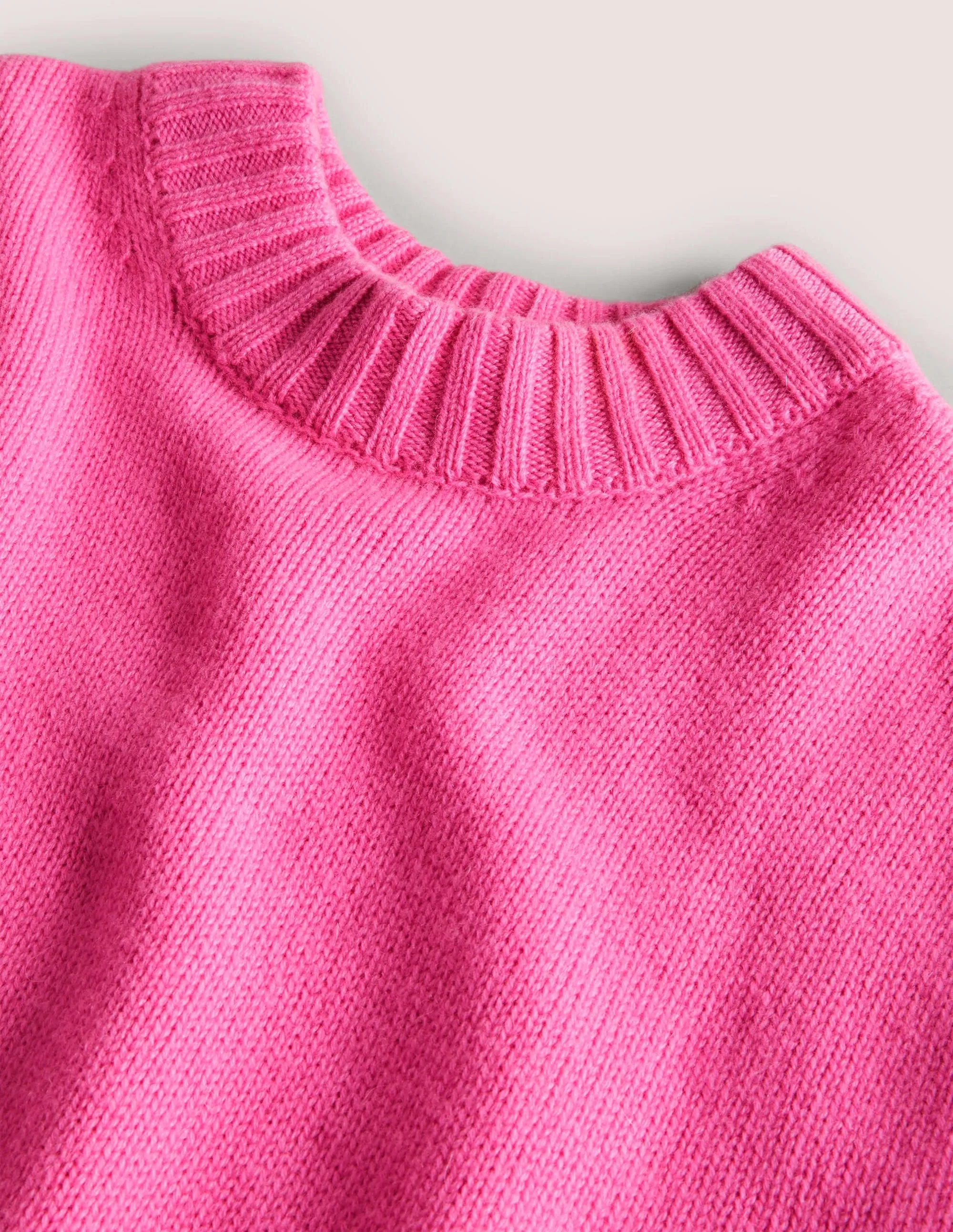 Chunky Cashmere Crew Neck Tank-Cherry Blossom Melange