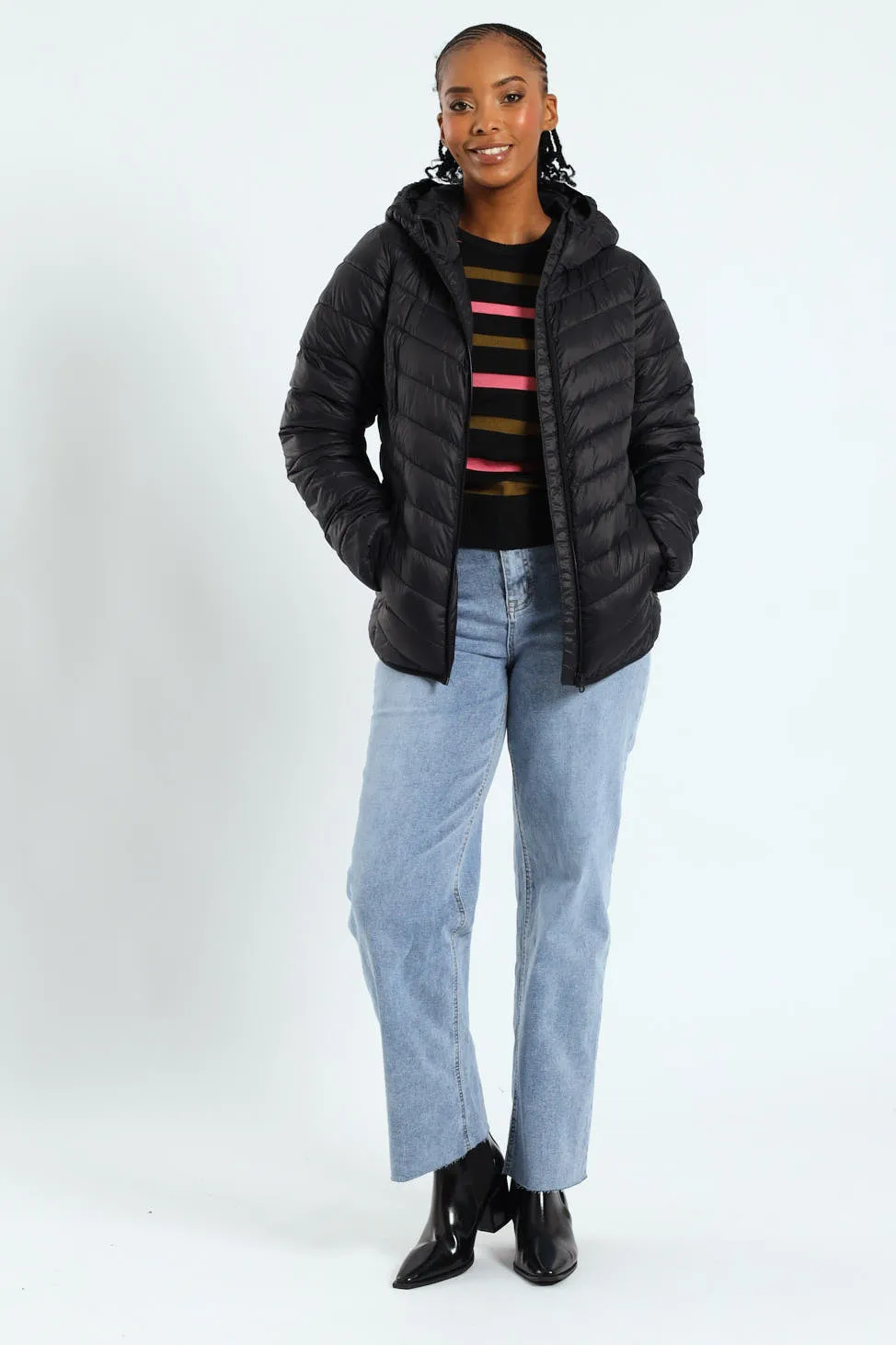 Classic Hooded Puffer - Black