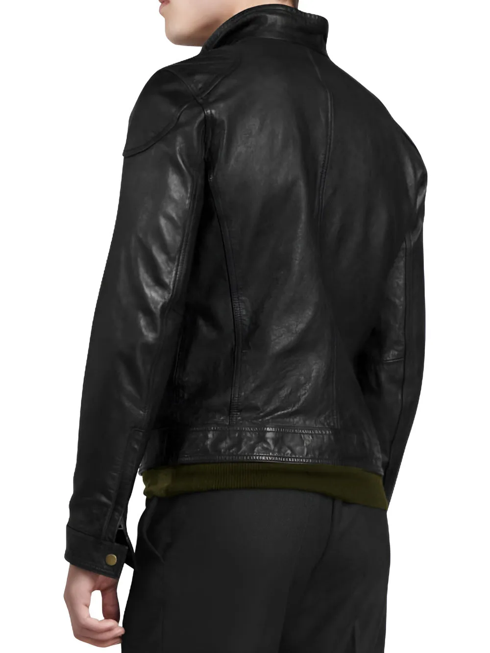 Classic Moto Style Genuine Leather Jacket for Men