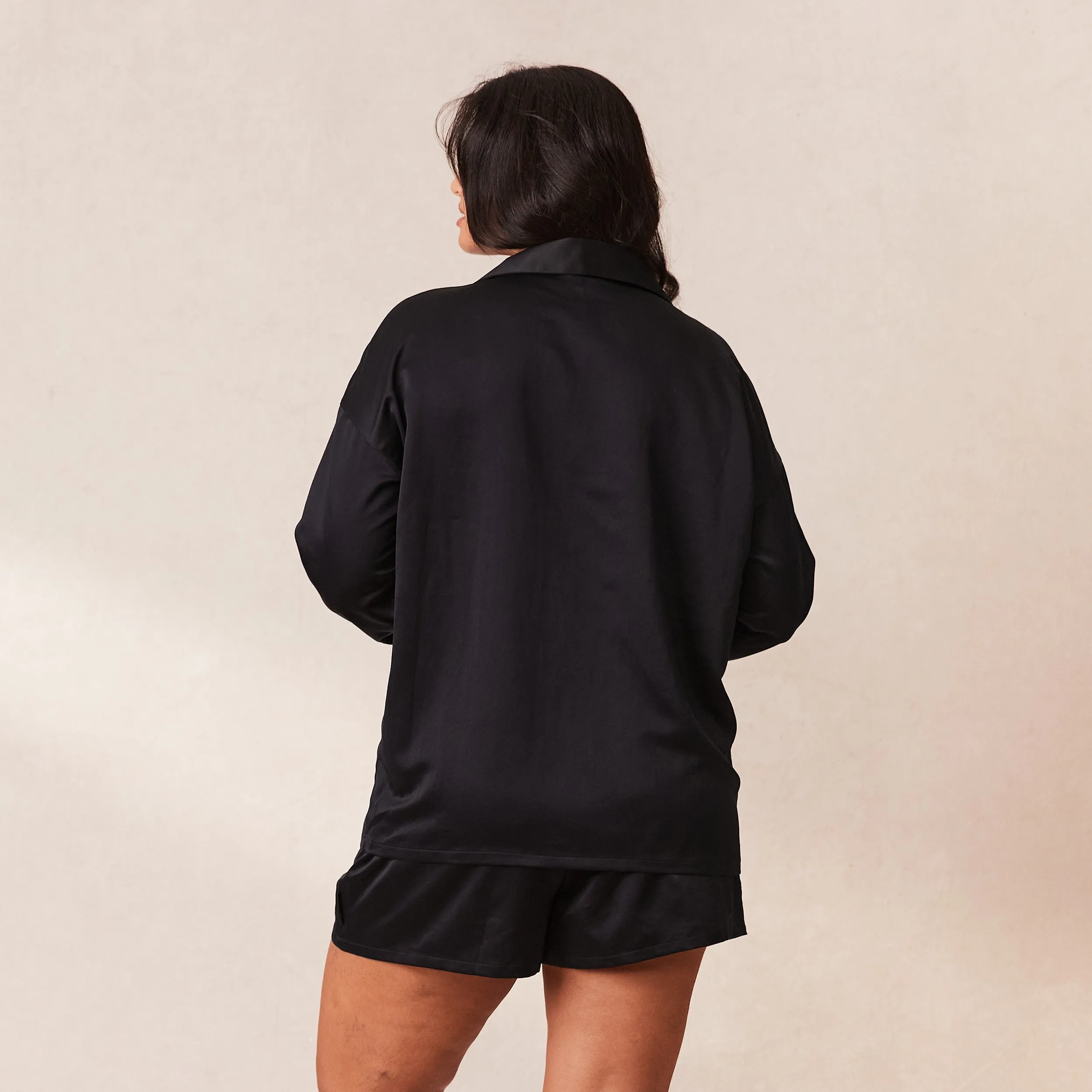 Classic Satin Short de Pyjama - Noir