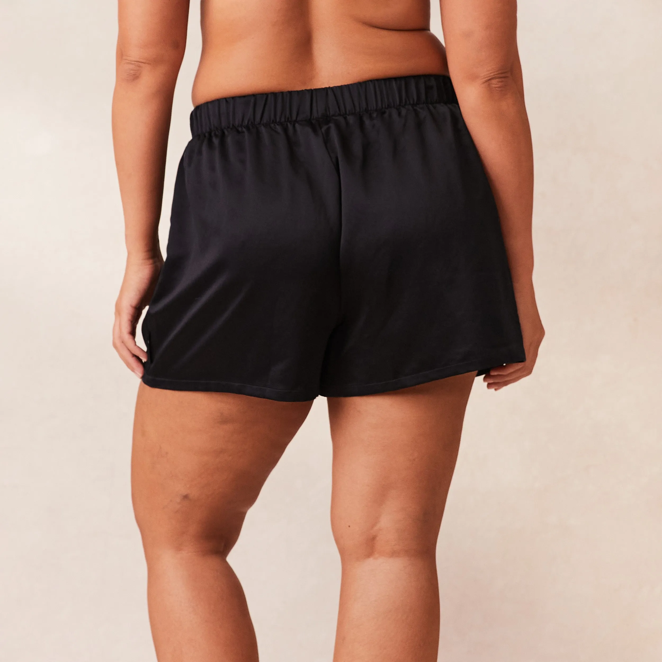 Classic Satin Short de Pyjama - Noir