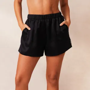 Classic Satin Short de Pyjama - Noir
