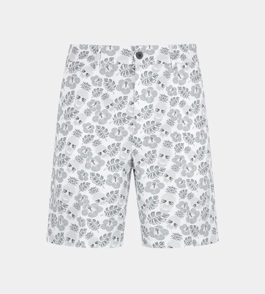 CLIMA PINEAPPLE SKULLZ SHORTS - WHITE