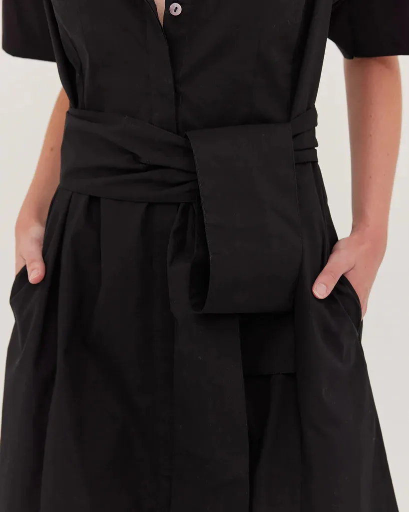 CLOTH & CO - The Tailored Shirt Dress BLACK