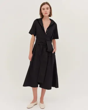 CLOTH & CO - The Tailored Shirt Dress BLACK