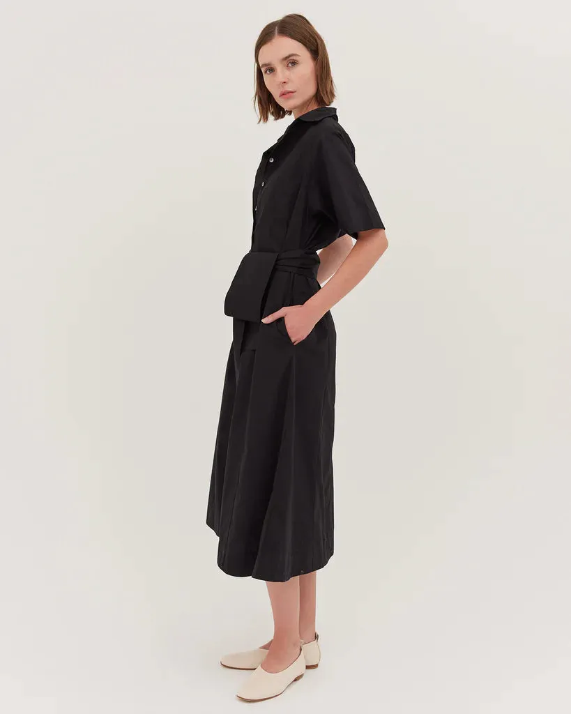 CLOTH & CO - The Tailored Shirt Dress BLACK