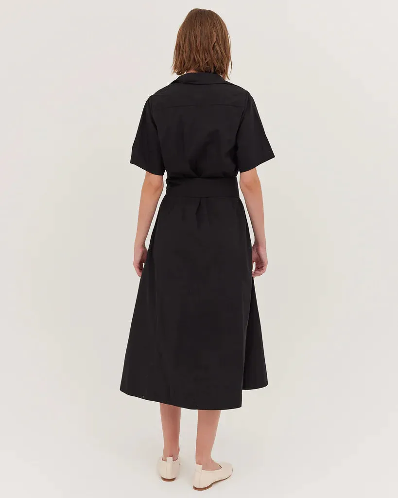 CLOTH & CO - The Tailored Shirt Dress BLACK
