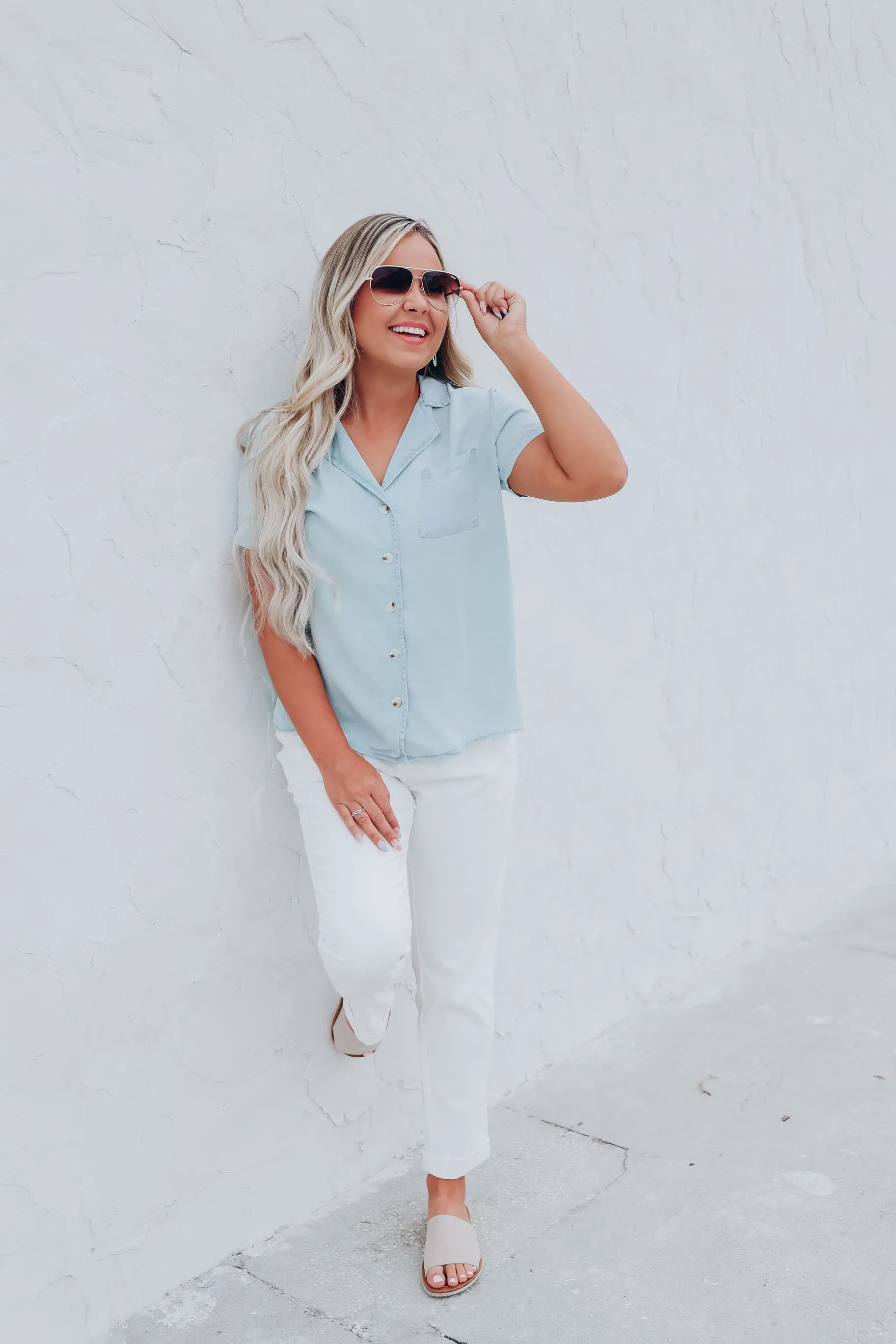 Cloudless Day Tailored Blouse