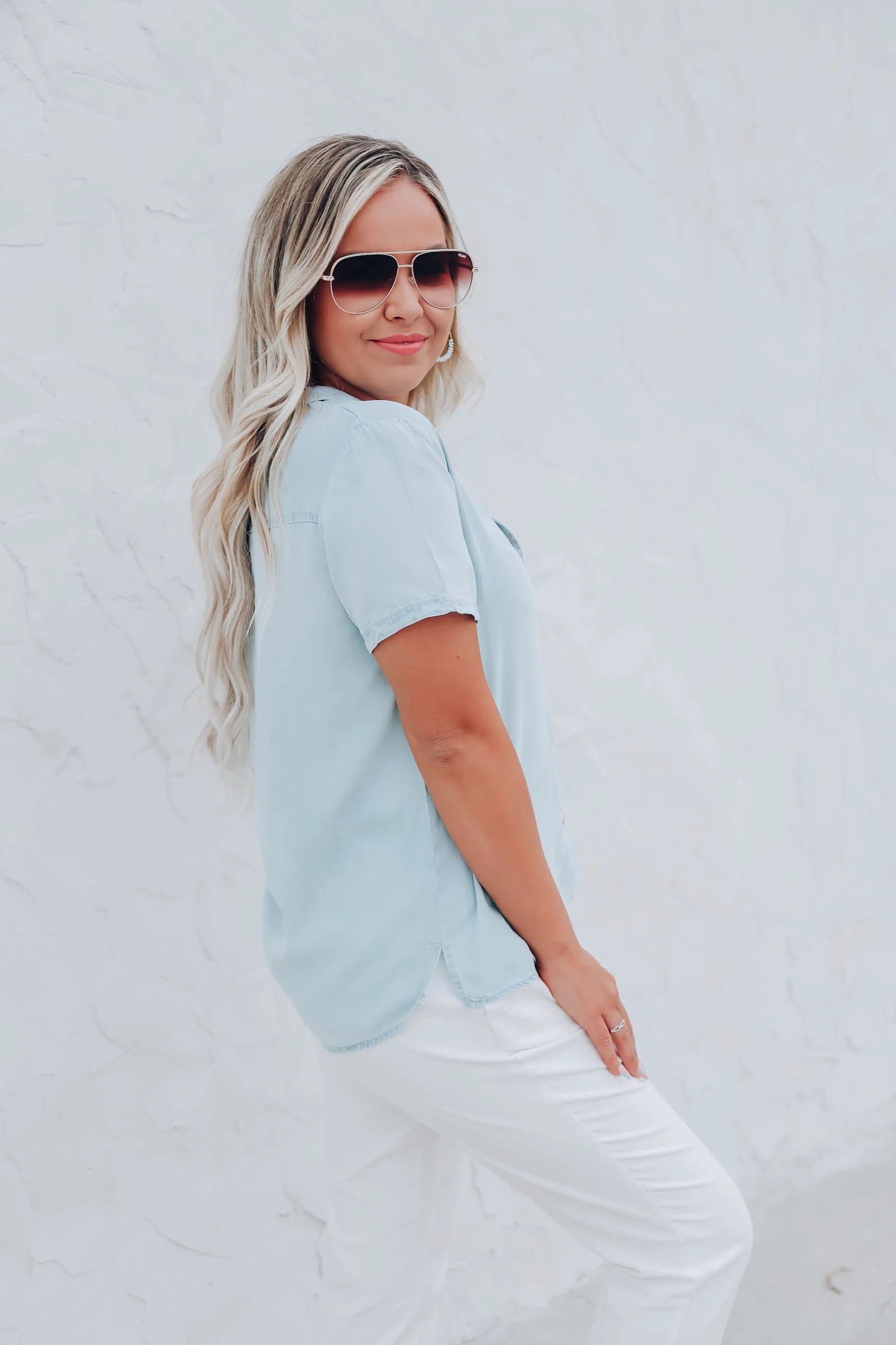 Cloudless Day Tailored Blouse