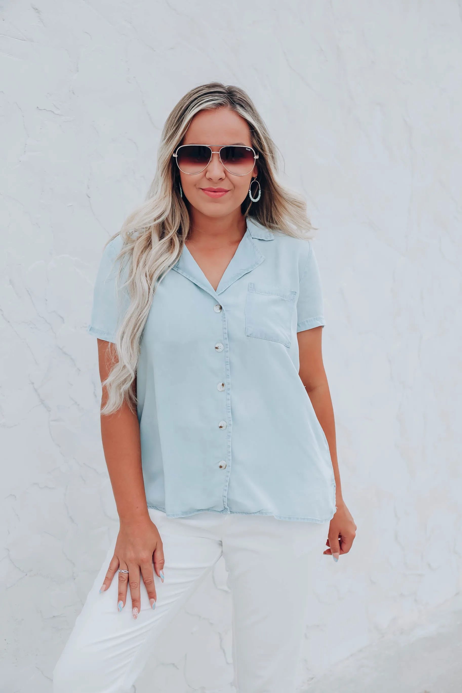 Cloudless Day Tailored Blouse