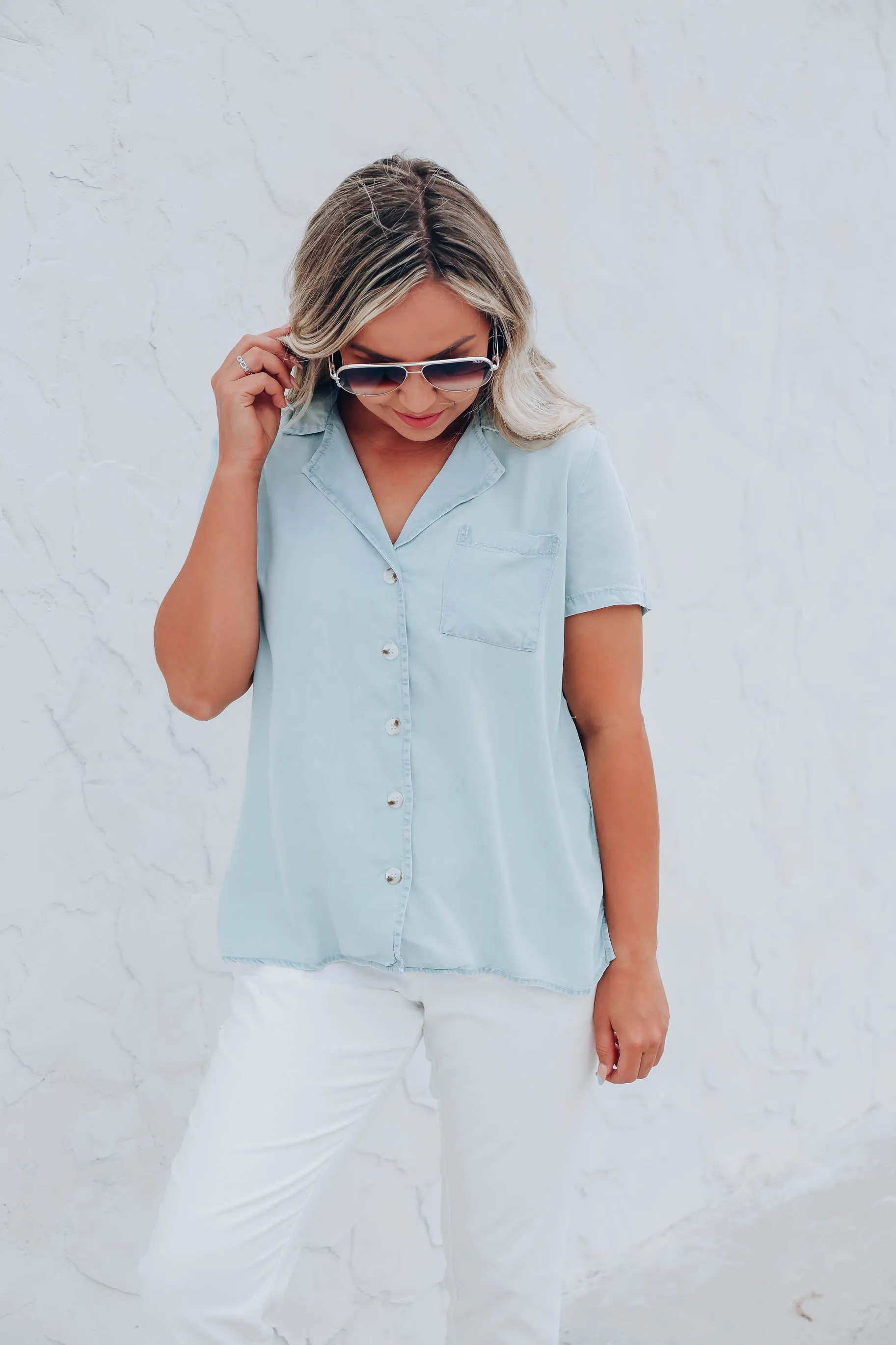 Cloudless Day Tailored Blouse