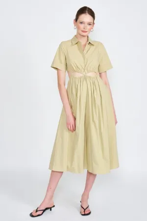 Collared Cutout Midi Dress