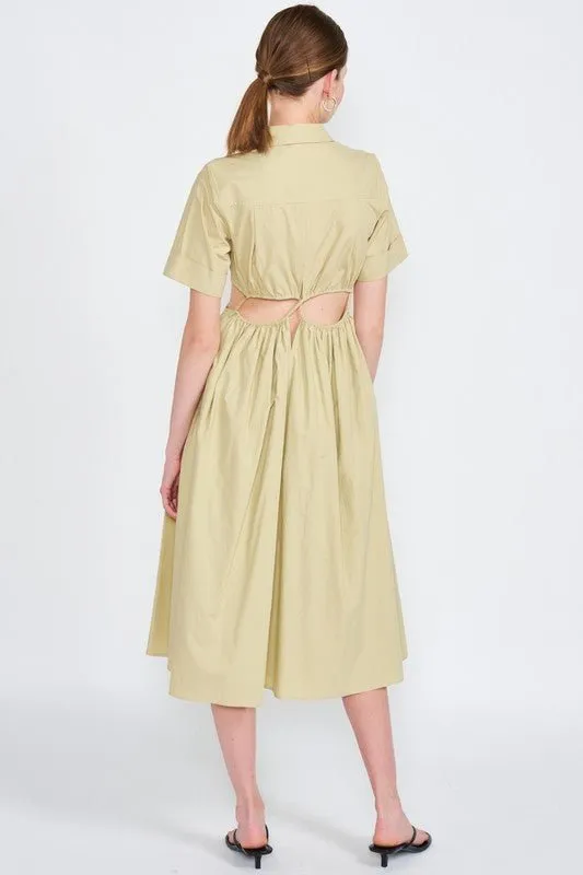 Collared Cutout Midi Dress