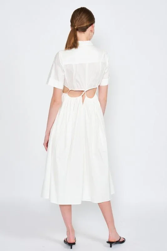 Collared Cutout Midi Dress