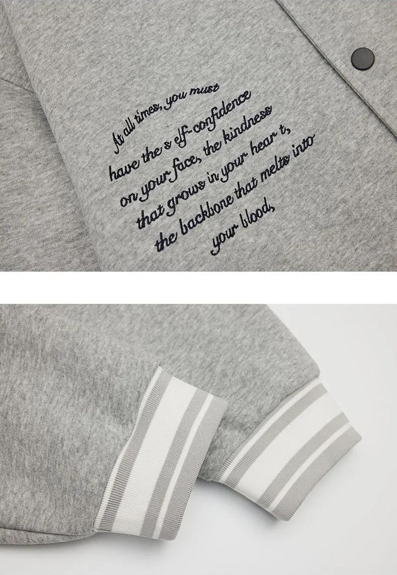 Comfortable Men's Varsity Jacket with Elastic Hem and Cuff