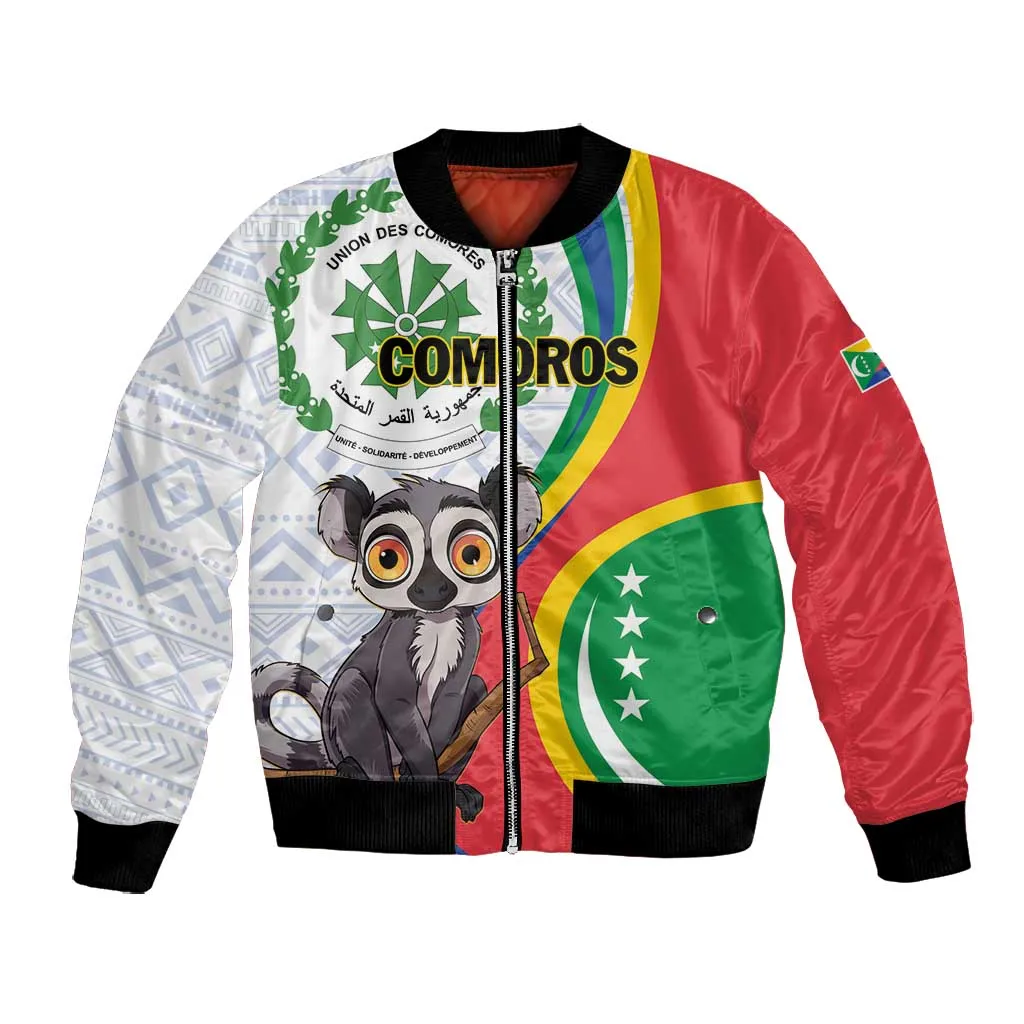 Comoros Bomber Jacket 1975 Komori Mongoose Lemur African Pattern LT01