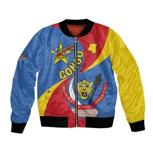 Congo-Kinshasa Independence Day Bomber Jacket Coat Of Arms - African Pattern LT15