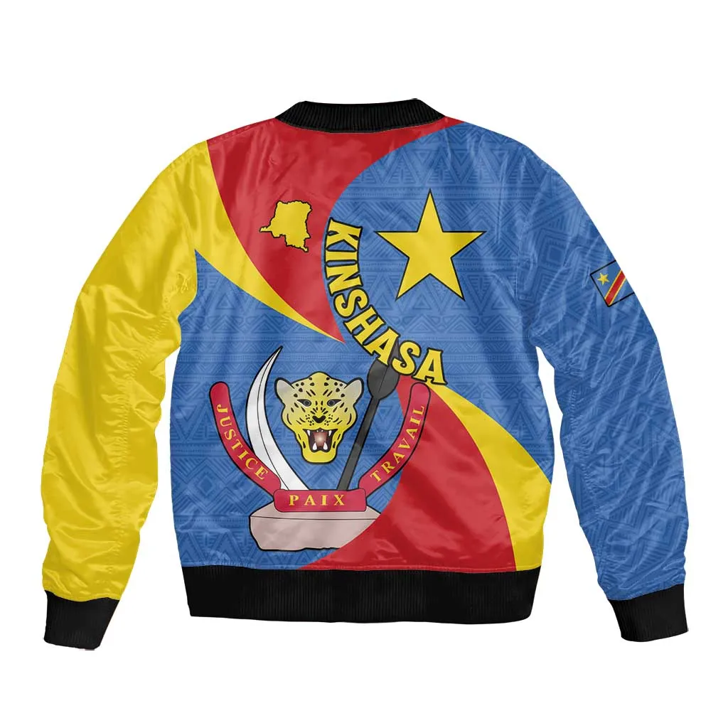 Congo-Kinshasa Independence Day Bomber Jacket Coat Of Arms - African Pattern LT15