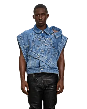 CONJOINED SLEEVELESS DENIM JACKET