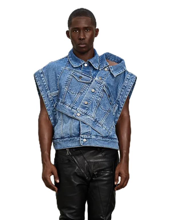 CONJOINED SLEEVELESS DENIM JACKET