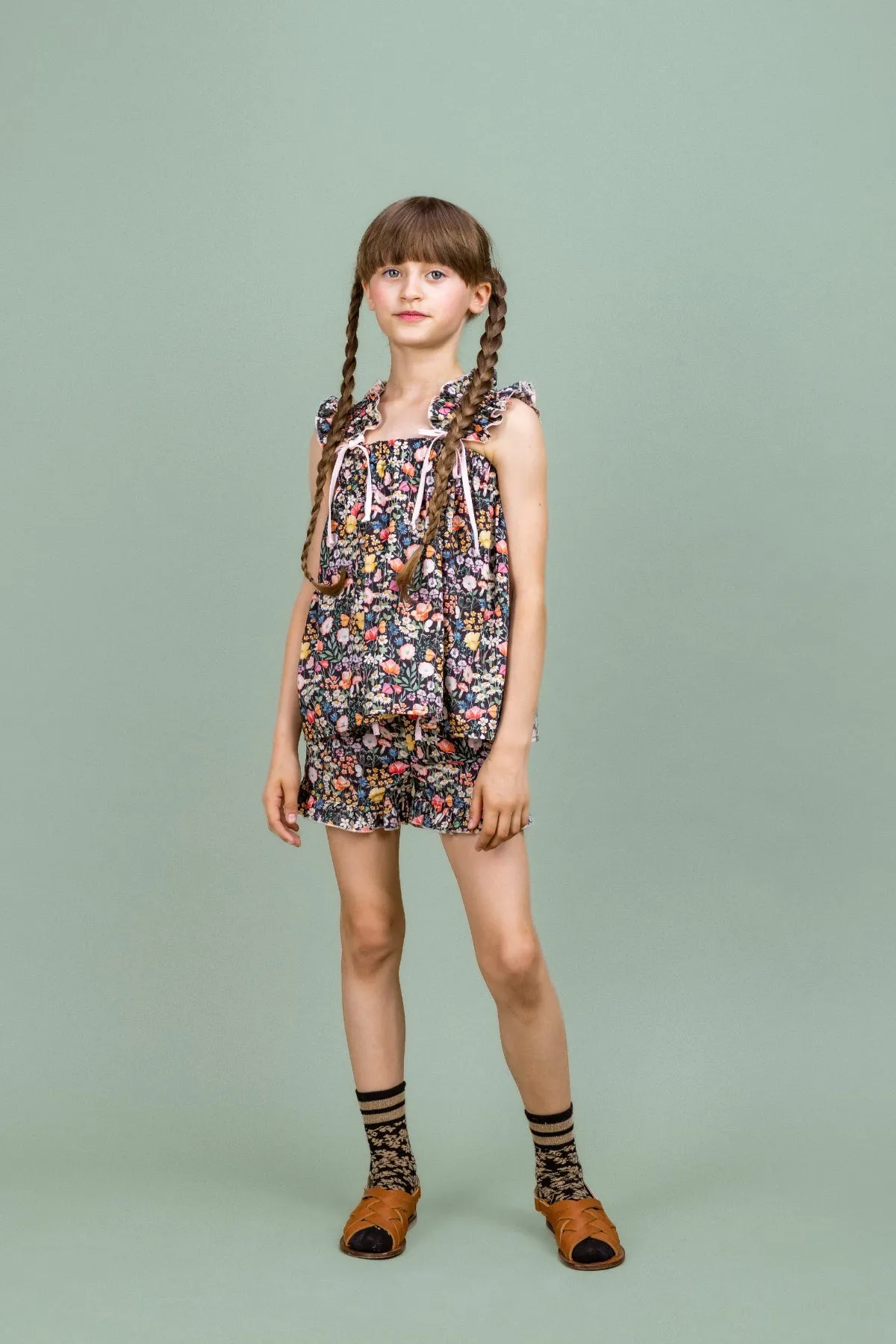 Cotton Shorts Wildflower, Black