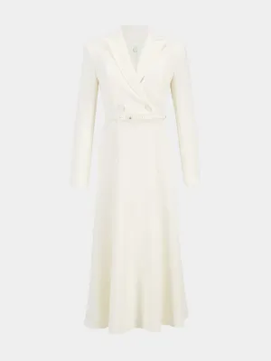Cream Tailored Midi Dress