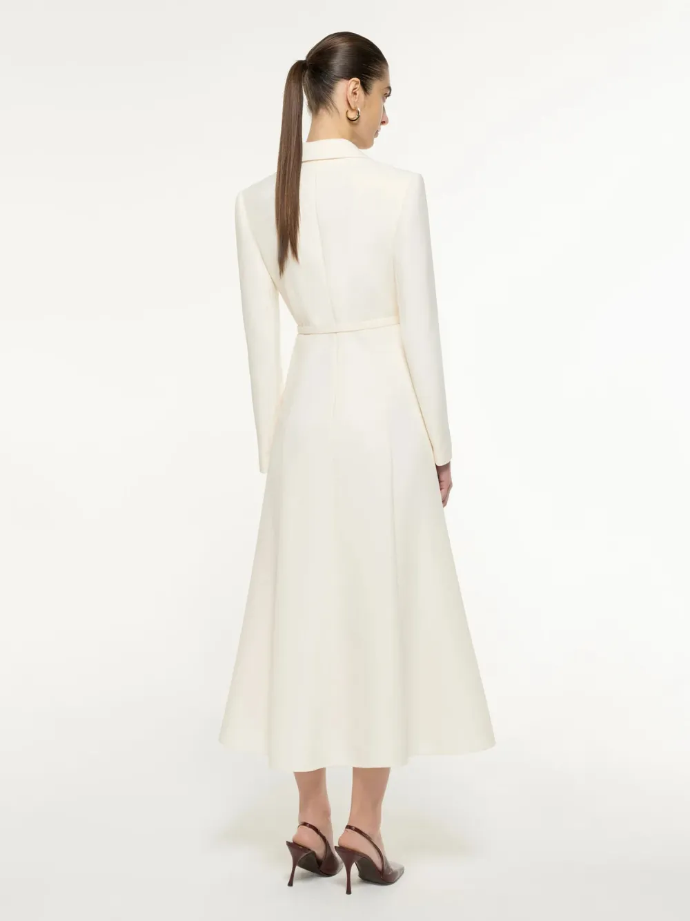 Cream Tailored Midi Dress