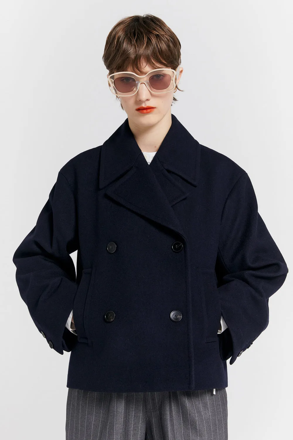 Cropped Peacoat Navy